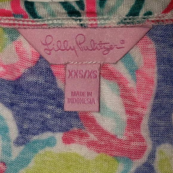LILLY PULITZER SHORT SLEEVE LINEN T SHIRT SIZE XXS - Picture 3 of 6